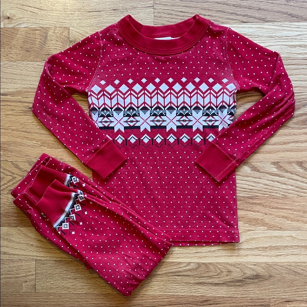 Hanna Andersson-Holiday HannaJams in Ribbon Red Fairisle